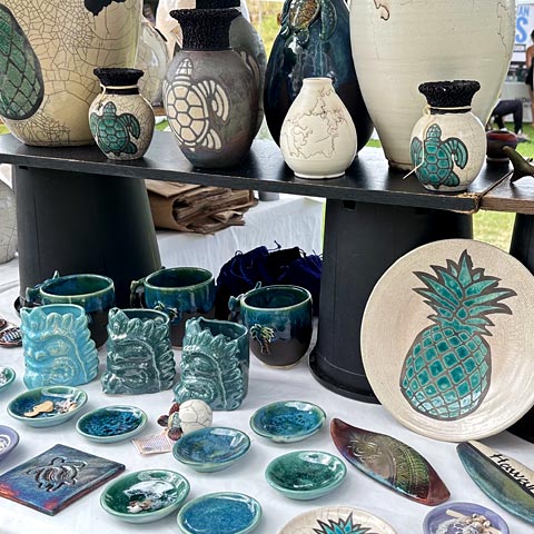 Aloha Raku Pottery at Maui's Finest Craft Fairs